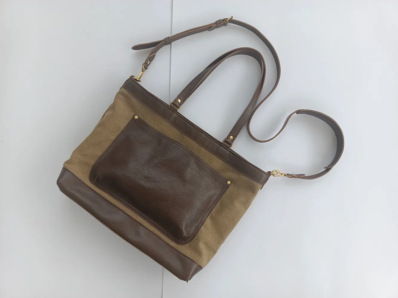 Túi tote canvas phối da TNW-CLB01